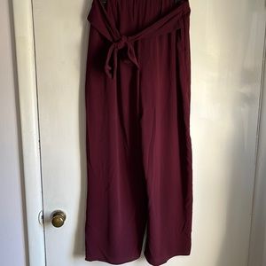 Sheer dark red pants
